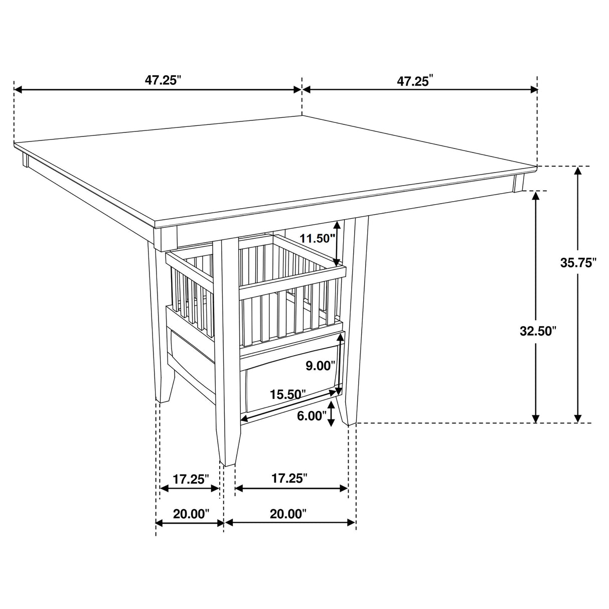 Jaden 5-Piece Square Counter Height Dining Set, Espresso