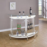 Amarillo White Glass Top Home Bar Wine Cabinet