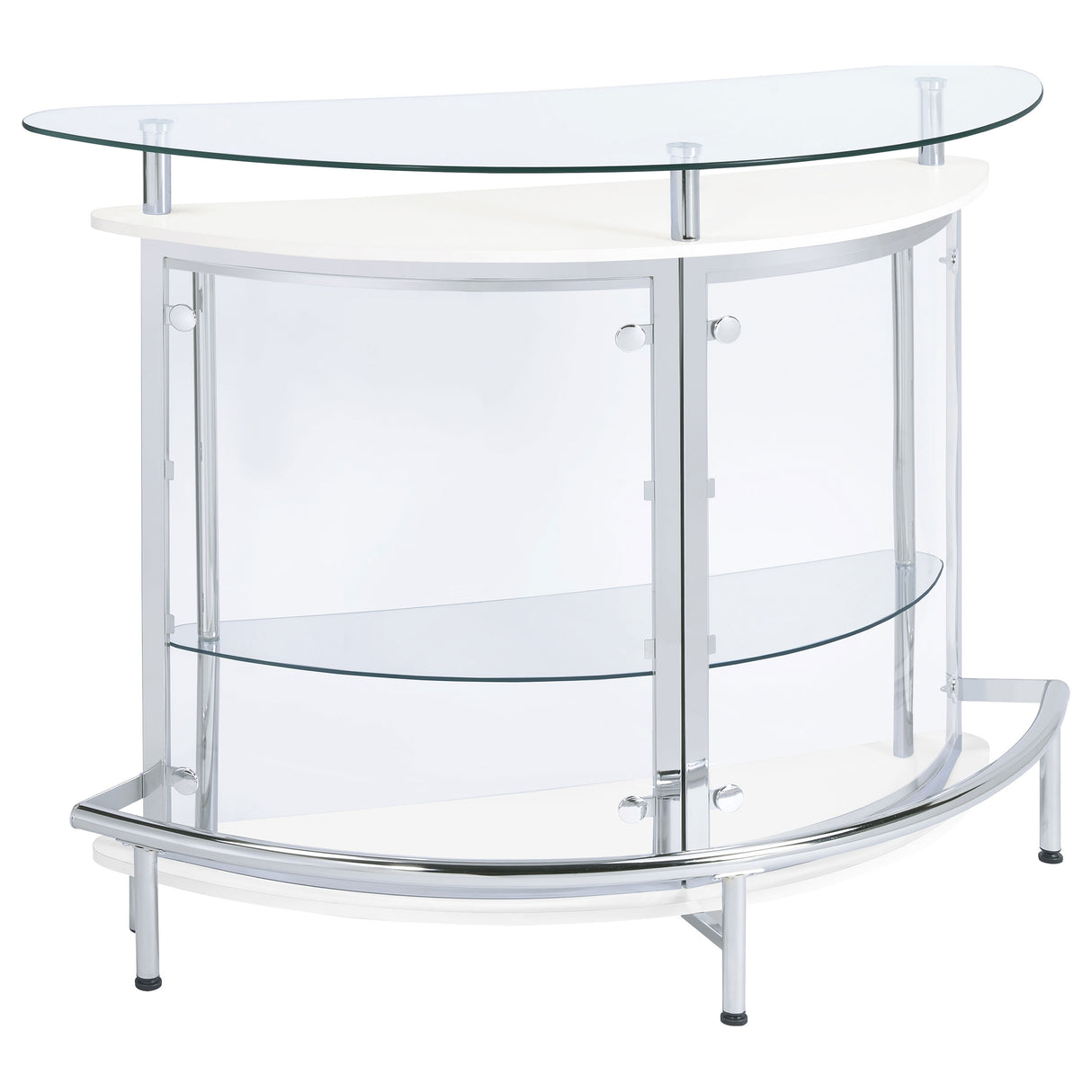 Amarillo White Glass Top Home Bar Wine Cabinet