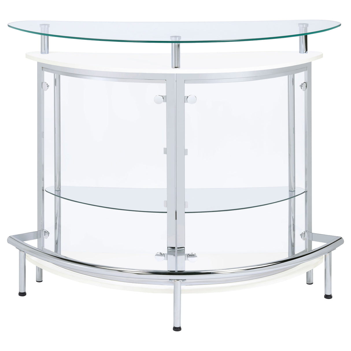 Amarillo White Glass Top Home Bar Wine Cabinet