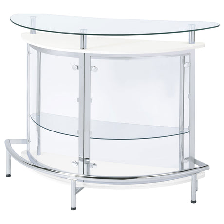 Amarillo White Glass Top Home Bar Wine Cabinet