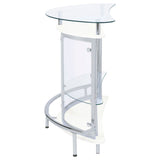 Amarillo White Glass Top Home Bar Wine Cabinet