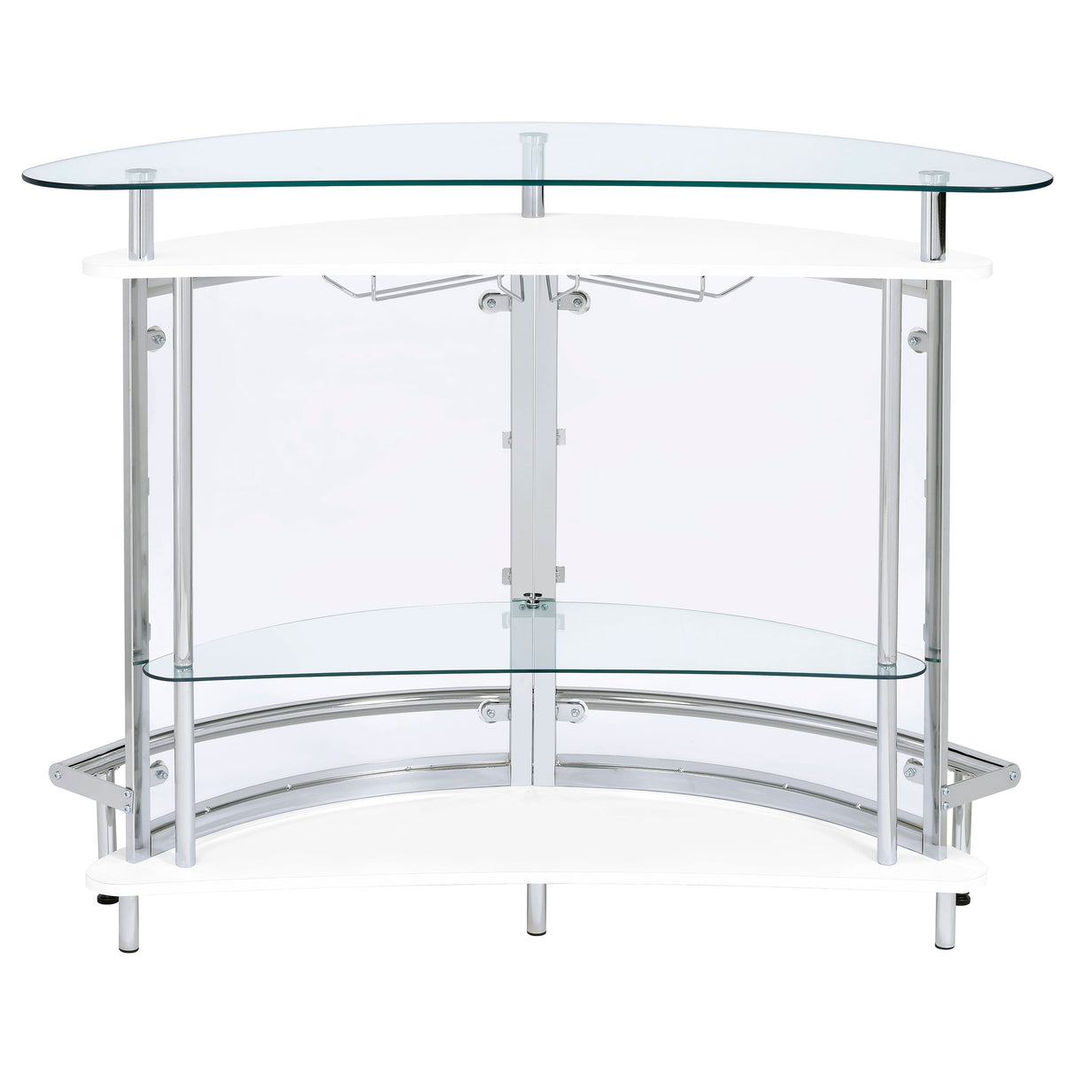 Amarillo White Glass Top Home Bar Wine Cabinet