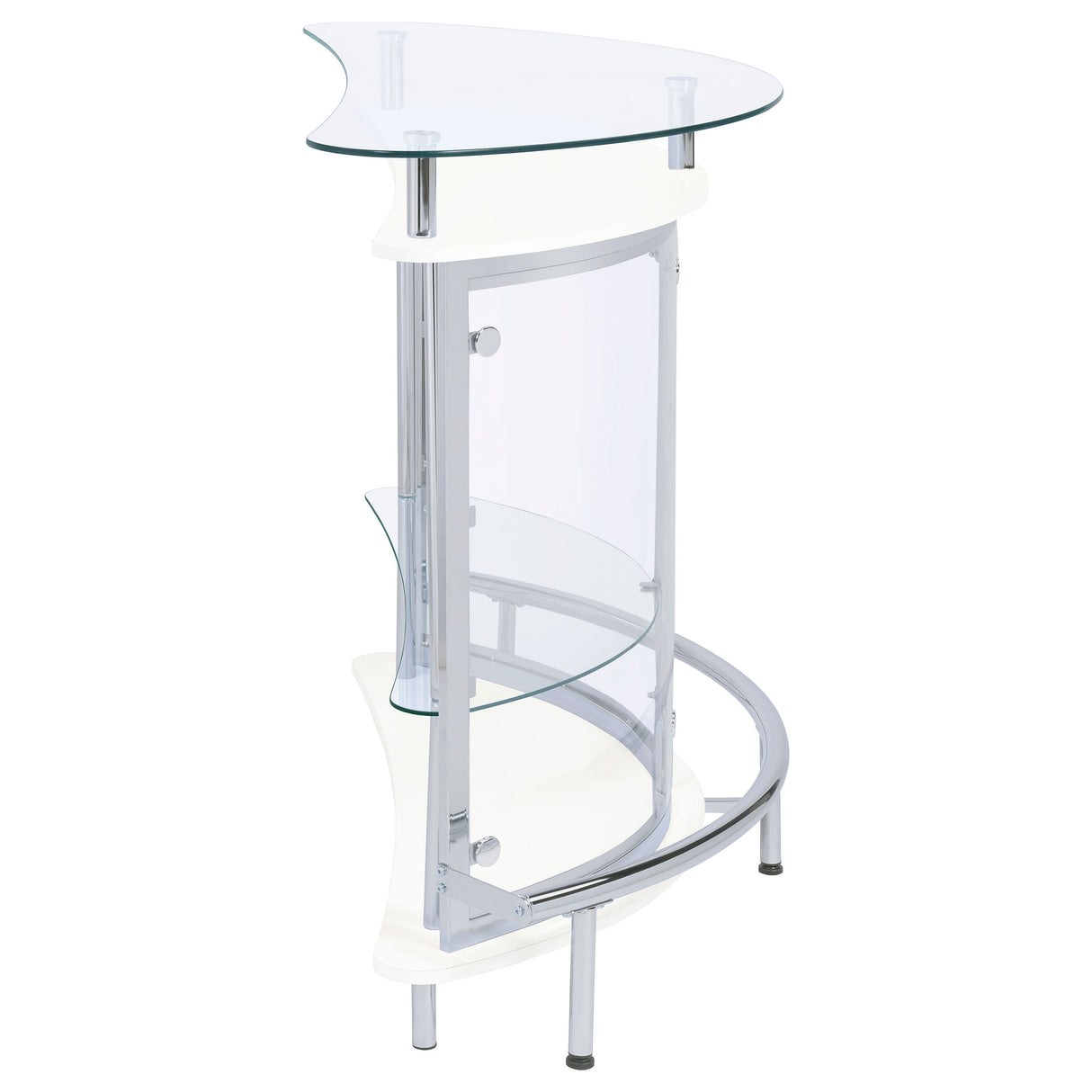 Amarillo White Glass Top Home Bar Wine Cabinet