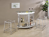 Amarillo White Glass Top Home Bar Wine Cabinet