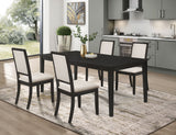 Louise 5-Piece Rectangular Dining Set in Black