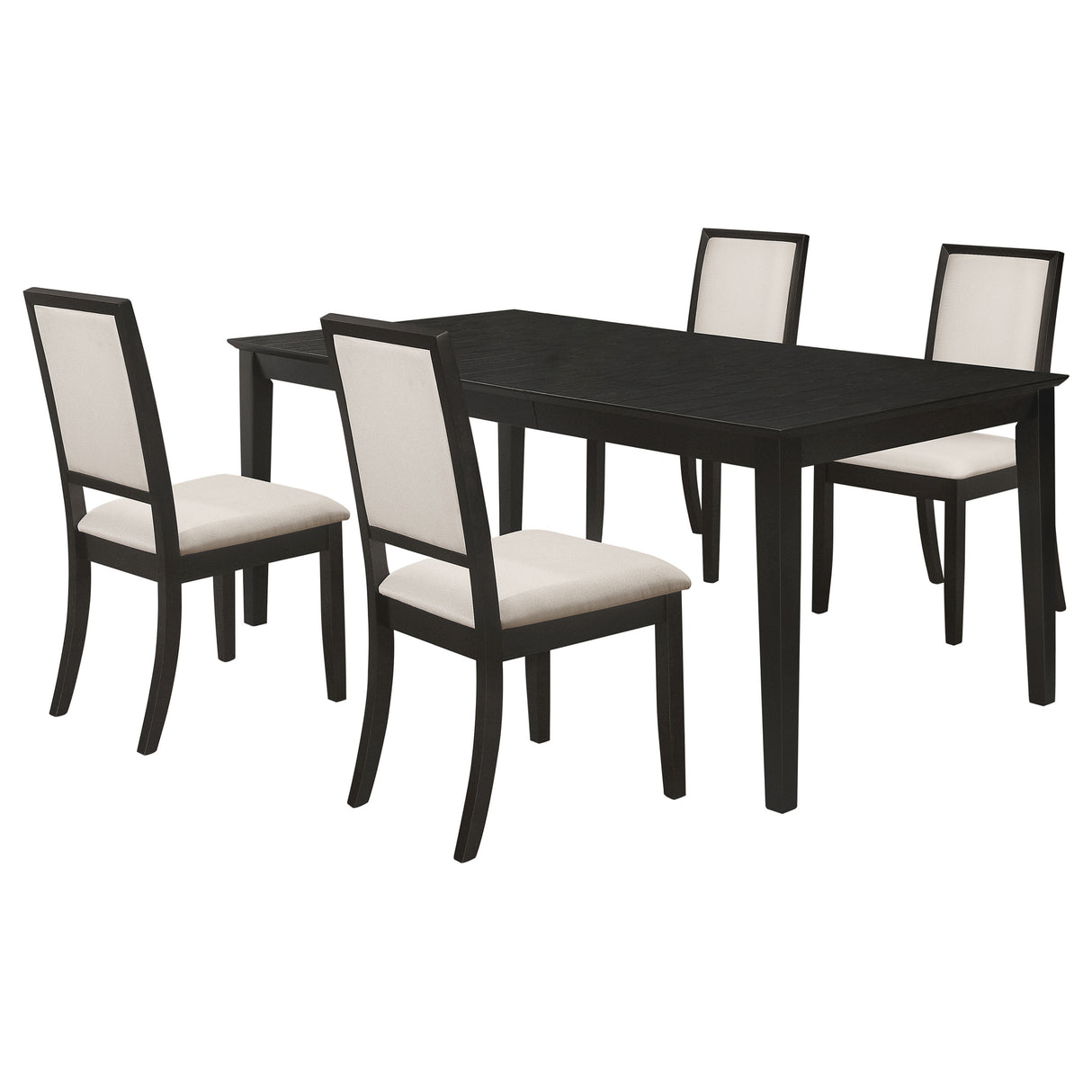 Louise 5-Piece Rectangular Dining Set in Black