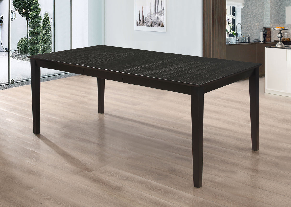 Louise Rectangular Extension Dining Table 78-inch Black
