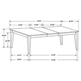 Louise Rectangular Extension Dining Table 78-inch Black