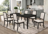 Louise Rectangular Extension Dining Table 78-inch Black