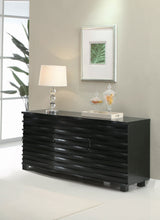 Stanton 3-Drawer Sideboard Buffet Cabinet in Black