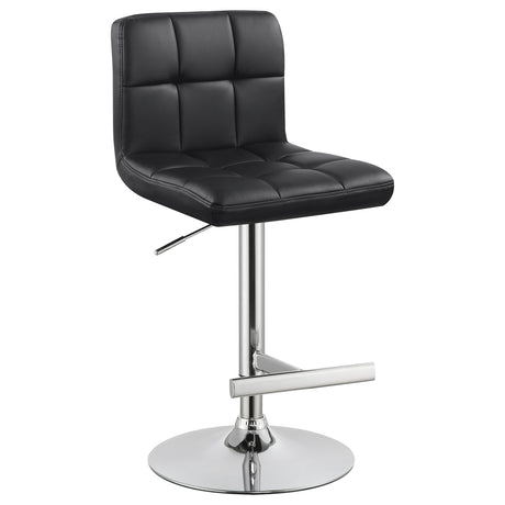 Lenny Black Faux Leather Adjustable Bar Stool, Set of 2