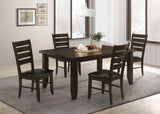 Dalila 5-Piece Dining Set with Cappuccino Finish