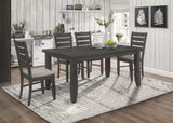 Dalila 5-Piece Rectangular Dining Table Set, Dark Grey