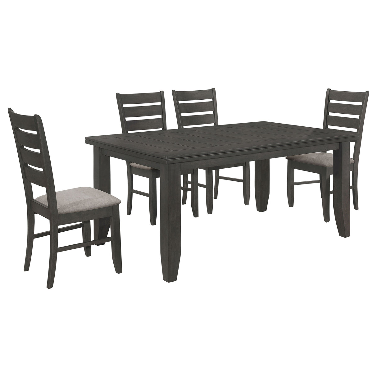 Dalila 5-Piece Rectangular Dining Table Set, Dark Grey