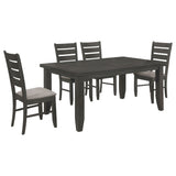 Dalila 5-Piece Rectangular Dining Table Set, Dark Grey