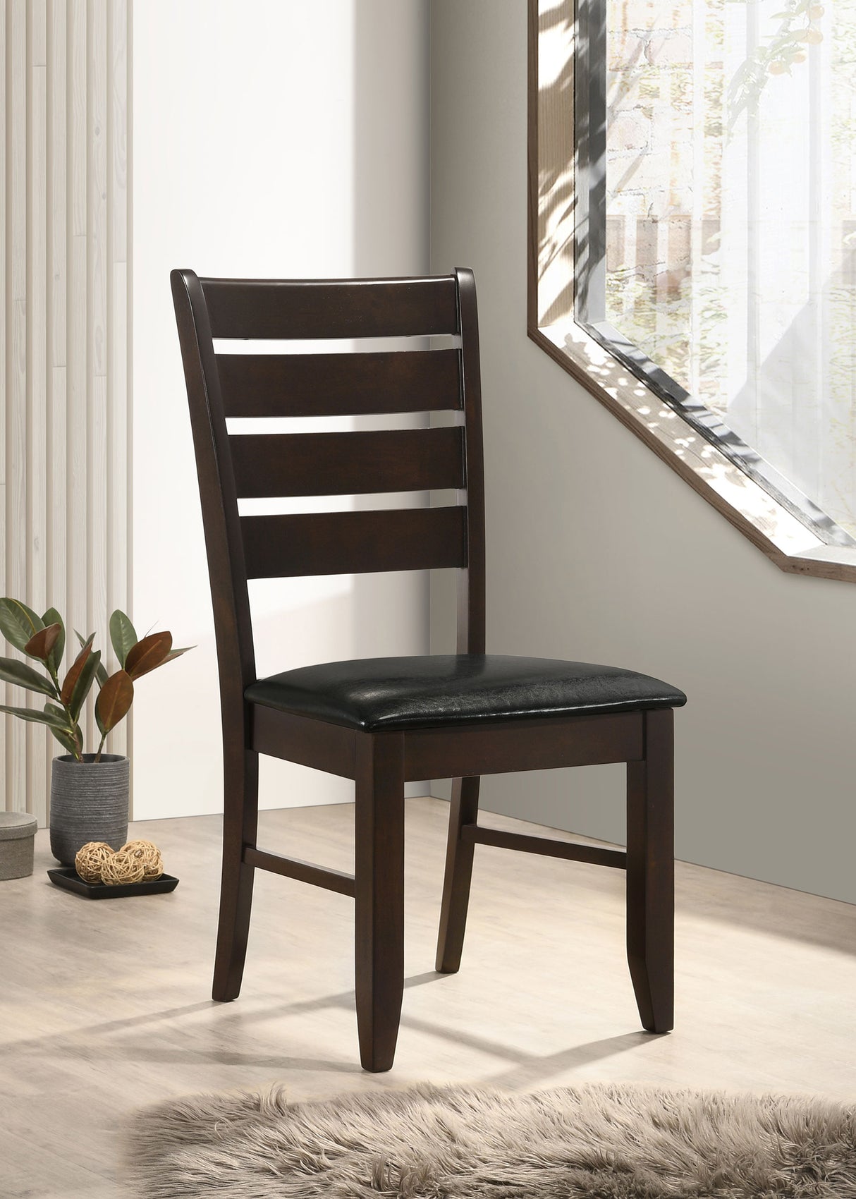 Dalila Wood Dining Side Chair Cappuccino - Set of 2