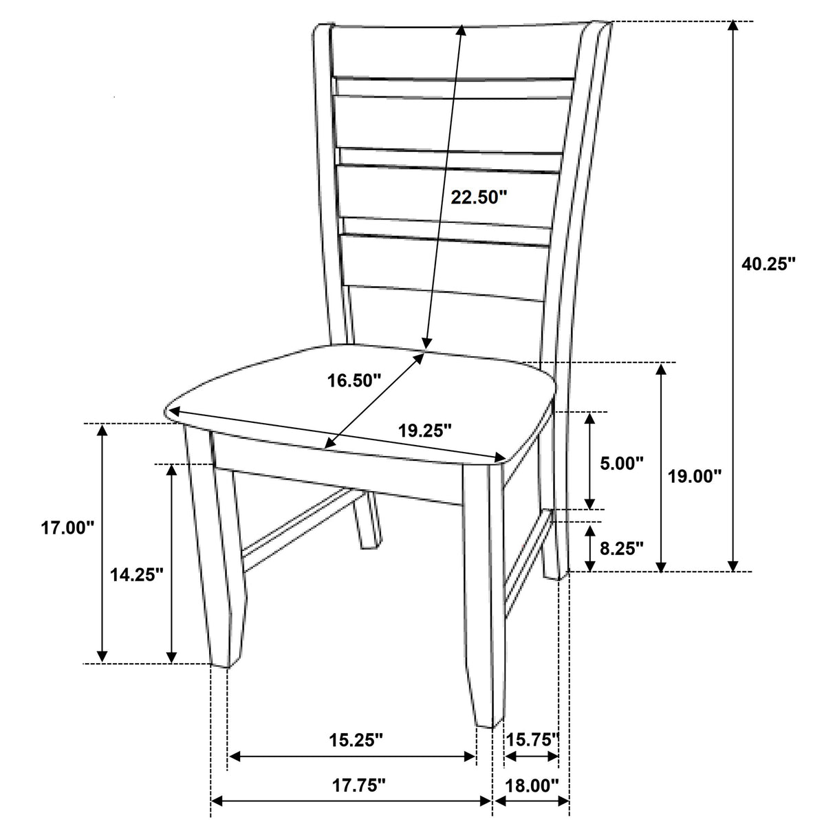 Dalila Wood Dining Side Chair Cappuccino - Set of 2