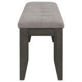 Dalila Fabric Upholstered Wood Dining Bench Dark Grey