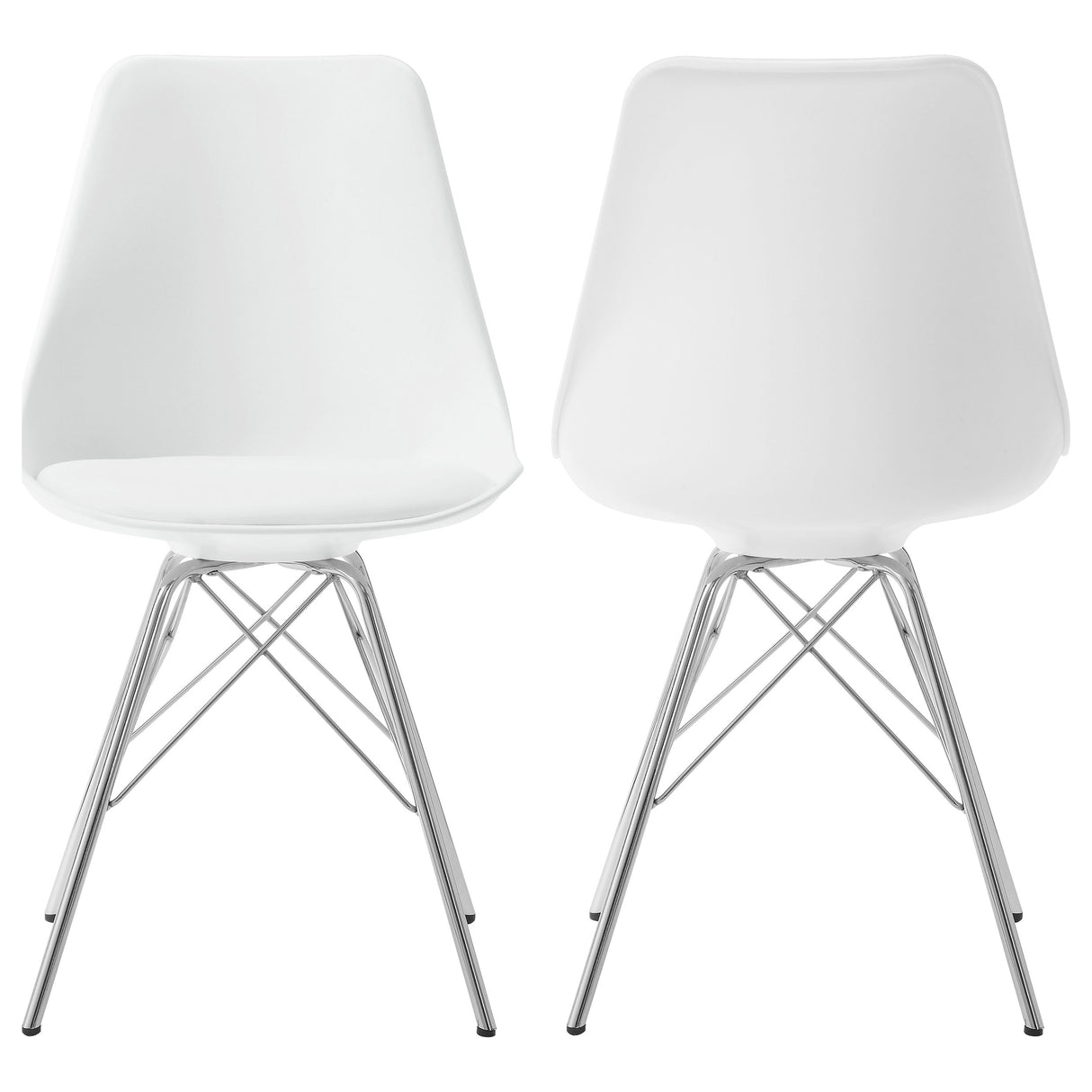 Juniper White Polypropylene Dining Side Chairs, Set of 2