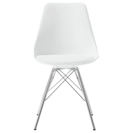 Juniper White Polypropylene Dining Side Chairs, Set of 2