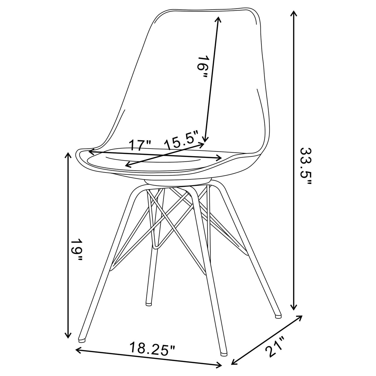 Juniper White Polypropylene Dining Side Chairs, Set of 2
