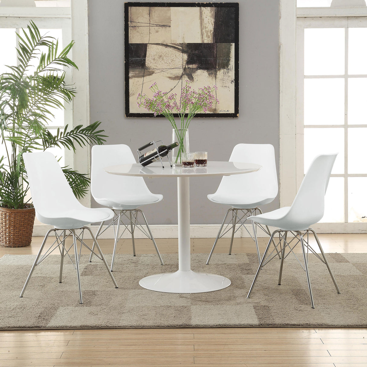Juniper White Polypropylene Dining Side Chairs, Set of 2