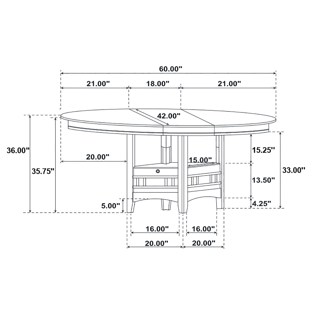 Lavon Oval Counter Height Dining Table - Espresso
