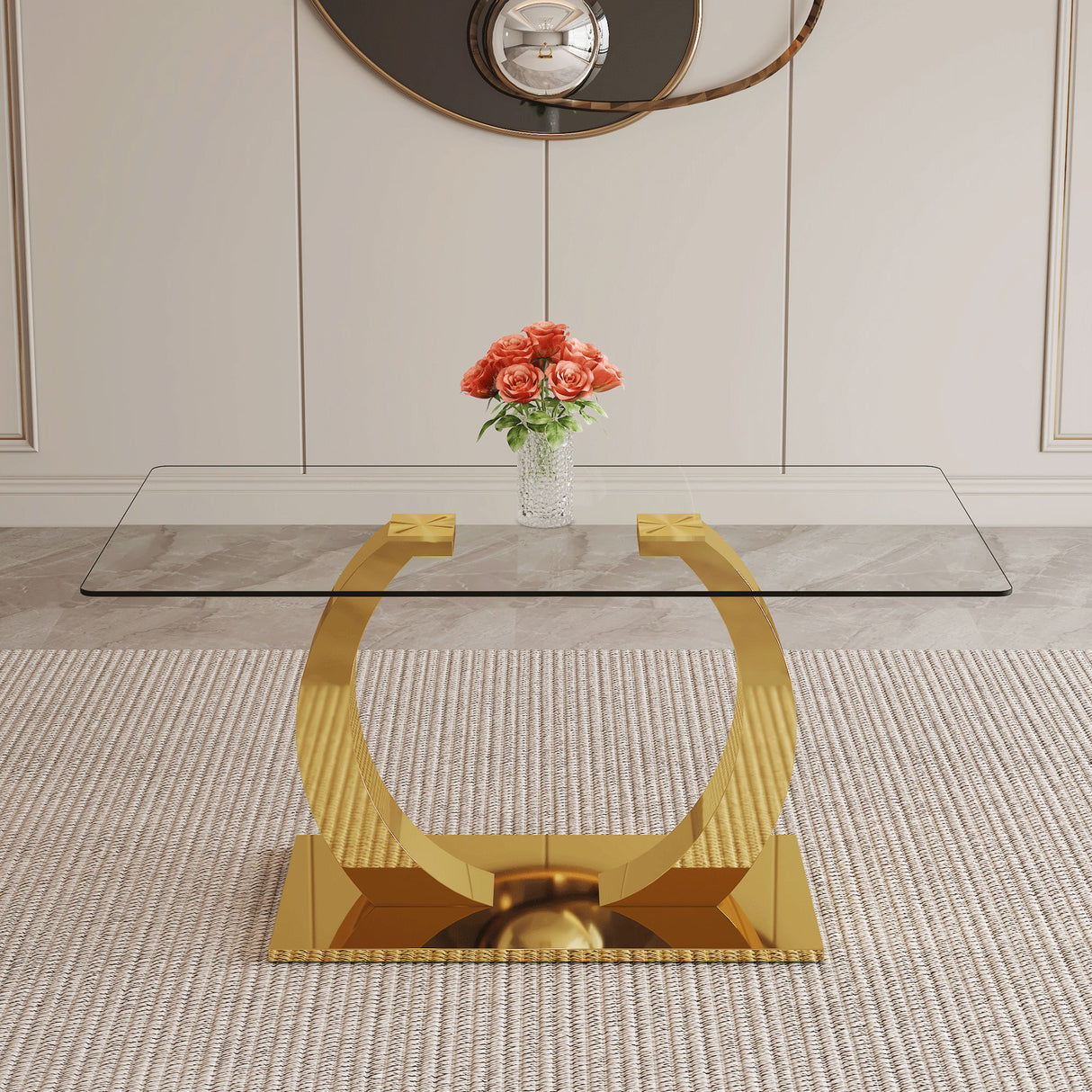 Dining Table For Living Spaces - Gold / Transparent
