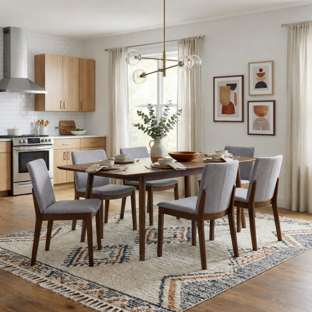 Laura - Mid-Century Modern Solid Wood Dining Chair (Set of 2)