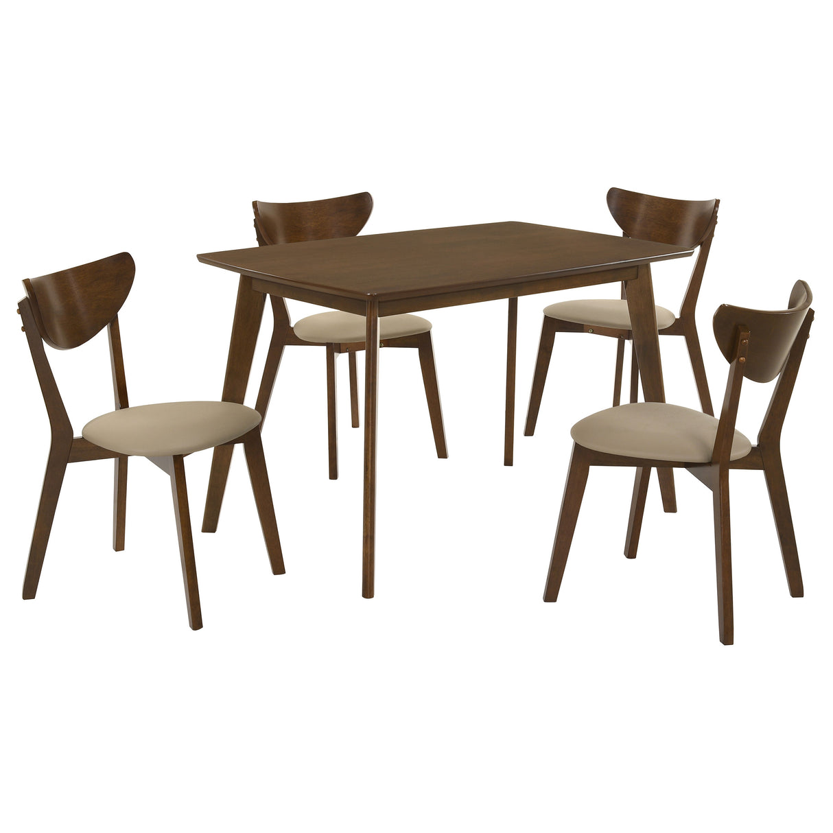 Kersey 5-Piece Rectangular Dining Set, Chestnut