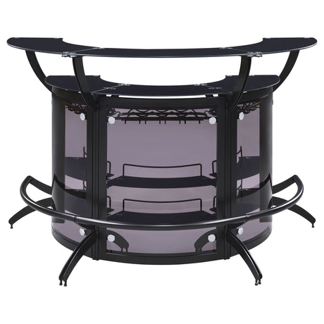 Elaina - 3 Piece Curved Freestanding Home Bar - Black
