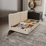 Modular Sectional Sofa With Storage, Convertible 2 Seater Sleeper Sofa - Beige