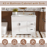 Bathroom Vanity Set, Fluted Cabinet, Soft Close Doors & Drawers, Sink Included - White