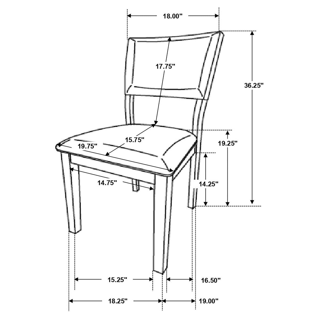 Sharon Fabric Upholstered Dining Side Chair, Brown (Set of 2)