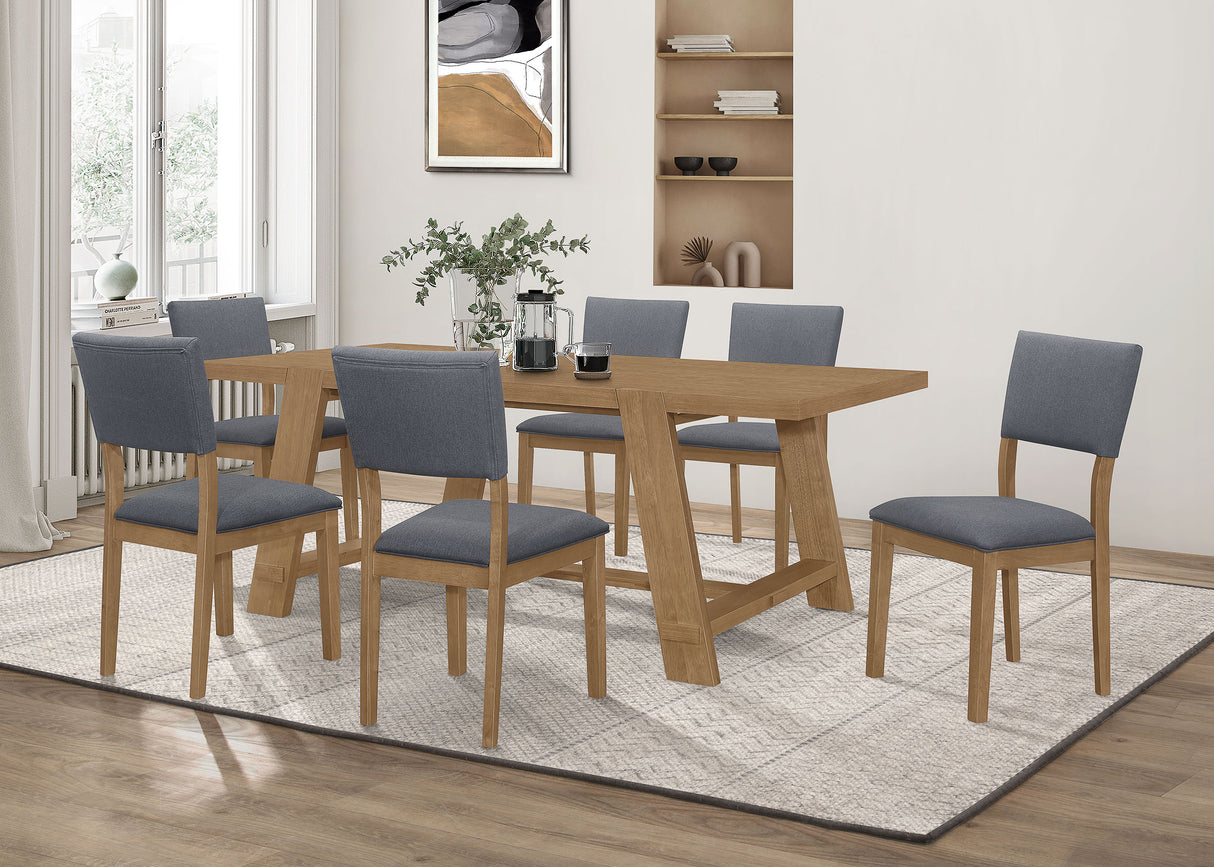 Sharon Fabric Upholstered Dining Side Chair, Brown (Set of 2)