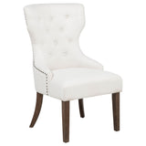 Baney Fabric Upholstered Dining Side Chair Cream/Dark Oak