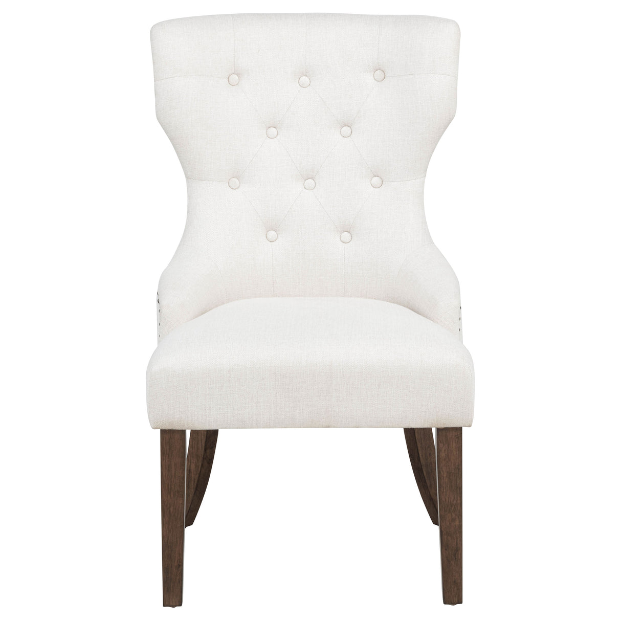 Baney Fabric Upholstered Dining Side Chair Cream/Dark Oak