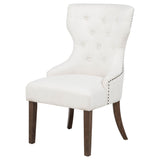 Baney Fabric Upholstered Dining Side Chair Cream/Dark Oak