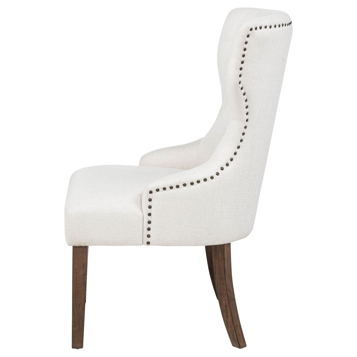 Baney Fabric Upholstered Dining Side Chair Cream/Dark Oak