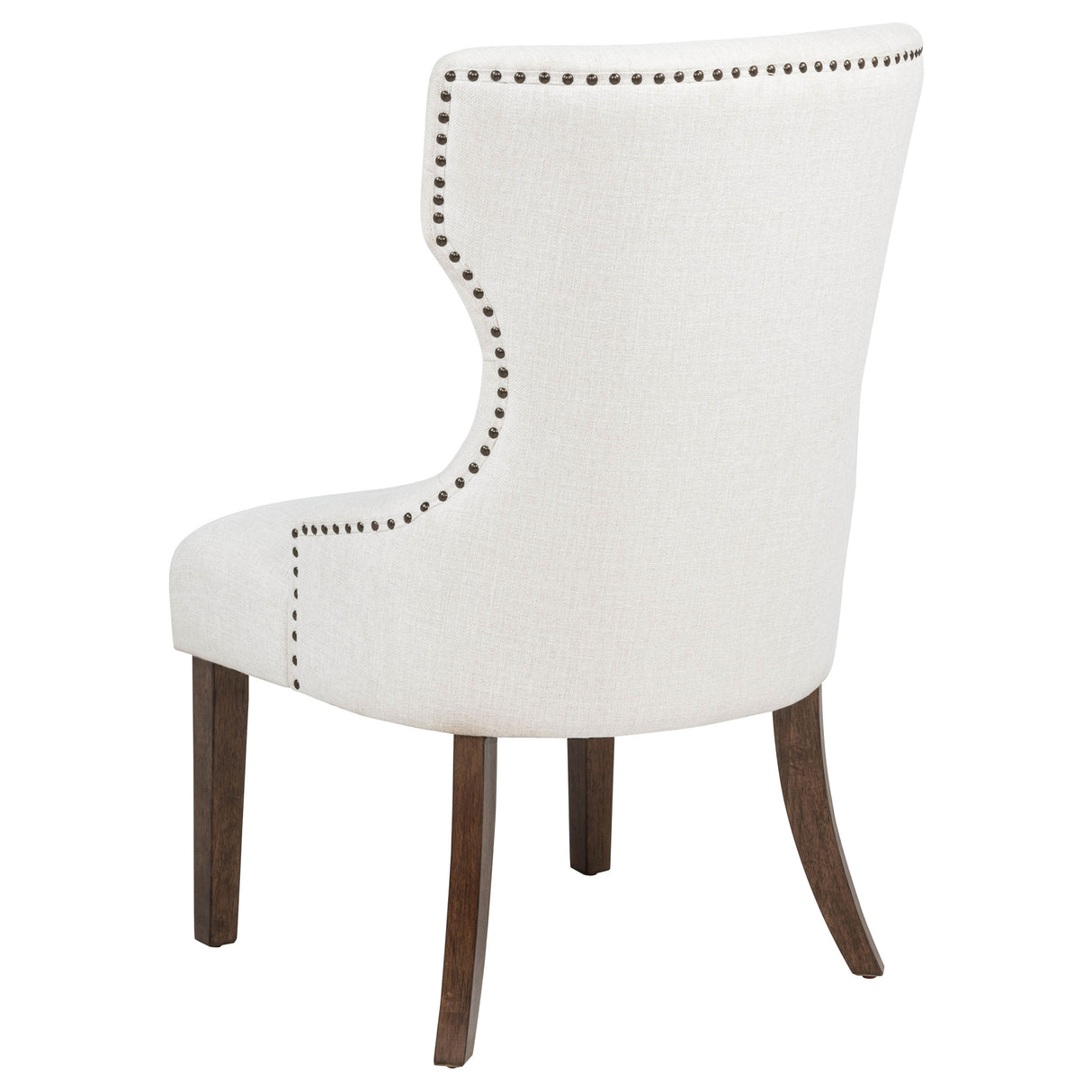 Baney Fabric Upholstered Dining Side Chair Cream/Dark Oak