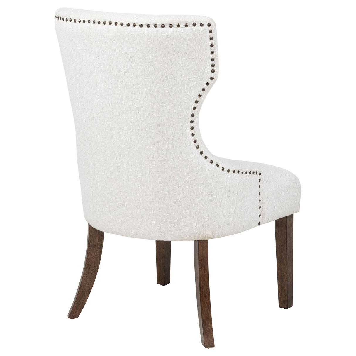 Baney Fabric Upholstered Dining Side Chair Cream/Dark Oak