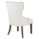 Baney Fabric Upholstered Dining Side Chair Cream/Dark Oak