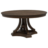 Ridgewell 5-Piece Round Pedestal Dining Set in Dark Oak