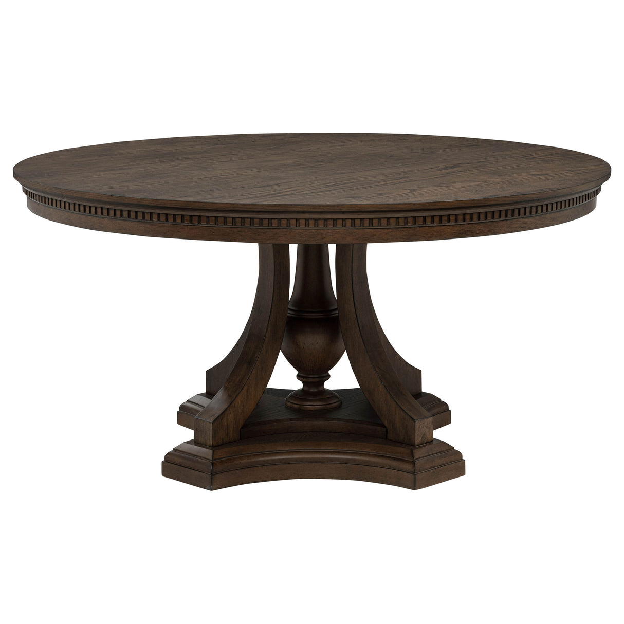 Ridgewell 5-Piece Round Pedestal Dining Set in Dark Oak