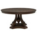 Ridgewell 5-Piece Round Pedestal Dining Set in Dark Oak