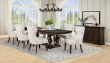 Ridgewell Rectangular Trestle Dining Table Dark Oak