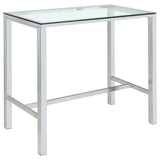 Tolbert 5-Piece Bar Set with Acrylic Chairs, Chrome