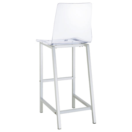 Tolbert 5-Piece Bar Set with Acrylic Chairs, Chrome