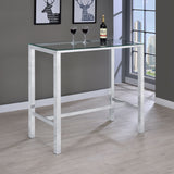 Tolbert Rectangular 47-inch Glass Top Pub Bar Table